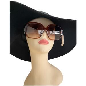 MCM Square Oversized Sunglasses Brown Gradient Lens Logo Case New Luxury High-en